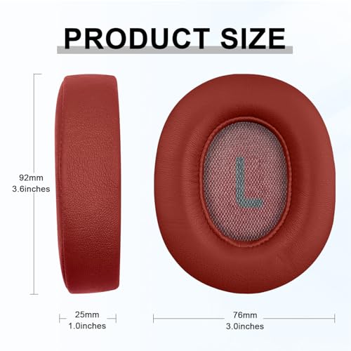 Replacement Ear Pads for JBL Tune 700(700BT)/710(710BT)/720(720BT)/750(750BT,750BTNC)/760(760NC)/770(770NC) Headphones, Headset Ear Cushions, Headset Earpads, Ear Cups Cover-Red - color: Red