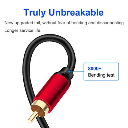2RCA Male to 2RCA Male Stereo Audio Cable 20 ft,Dual Shielded Gold-Plated RCA Stereo Cable,Suitable for Home Theater, Amplifier, HDTV, Game Console, Hi-Fi System. (20ft/6m) - color: 20ft/6m