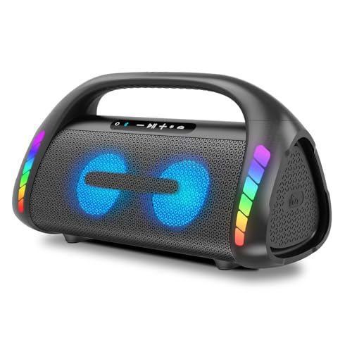 LFS Bluetooth Speaker,100W Loud Speakers Bluetooth Wireless with Deep Bass, LED Lights, IPX6 Waterproof, 30H Playtime, Portable Outdoor Speaker Boombox for Camping,Beach, Party