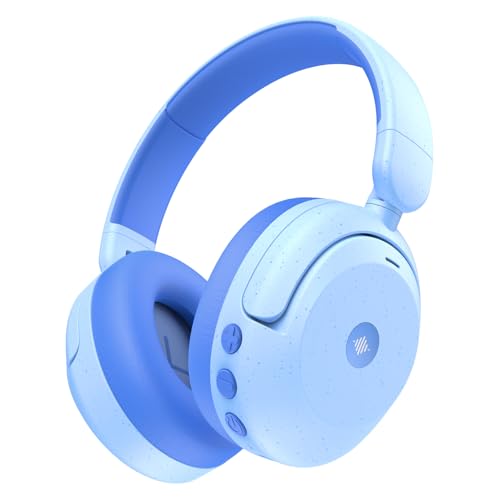 iClever BTH20 Active Noise Cancelling Headphones for Kids Toddler Travel | SafeSound Tech3.1, 60H Play Time, USB C AUX Cable, Award-Winning Kids Bluetooth Wireless Headphones for Boys/Girls/Autism - color: Light Blue