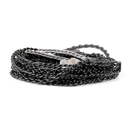1.5 Meter QDC in Ear Monitor Cable CCA CRA IEM Extension Headphone Cable Cords for EDX PRO/Castor/KZ ZS10 PRO/ZAR/ZAX/ZAS/AS16/ZSNPRO, CCZ 4N OFC Silver-Plated Wire (Inky, Recessed 2 Pins, 3.5mm Plug) - size: QDCpins 3.5mm, style: 1.5m long