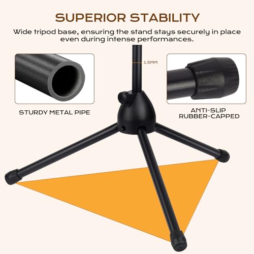Bullfighter Mic Stand Floor Universal Adjustable Tripod Microphone Stand,Dual-Use Mic Boom Stands,Stable On Stage Mic Stand for Singing,Live Streaming,Karaoke,Events & Studio Church Metting