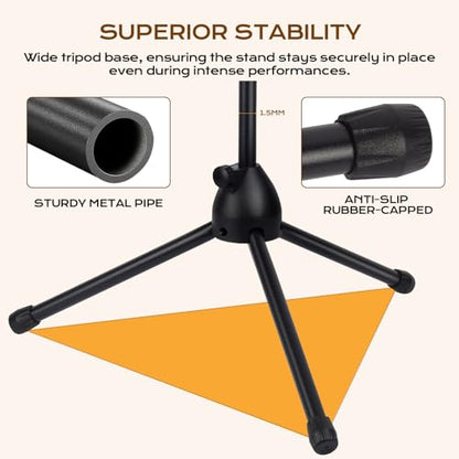 Bullfighter Mic Stand Floor Universal Adjustable Tripod Microphone Stand,Dual-Use Mic Boom Stands,Stable On Stage Mic Stand for Singing,Live Streaming,Karaoke,Events & Studio Church Metting