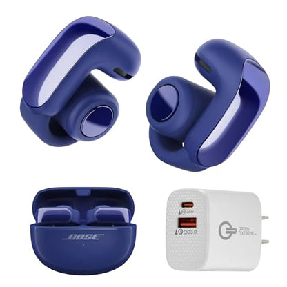 Bose Ultra Open Bluetooth Earbuds, True Wireless Earbuds with OpenAudio for Awareness, Clip On Design for Comfort, Immersive Audio, Up to 48 Hrs of Playtime + 20W Wall Charger (Midnight Violet) - color: Midnight Violet