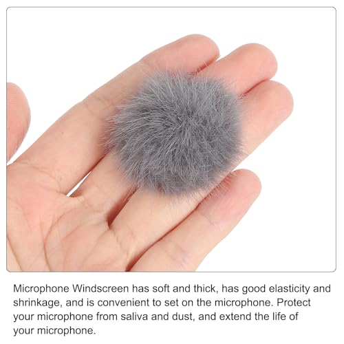 PATIKIL Furry 마이크 윈드스크린 5mm x 55mm 마이크 커버 윈드실드 실내 실외 마이크용 라이트 그레이 2팩 - color: 연회색., size: 5mm x 55mm