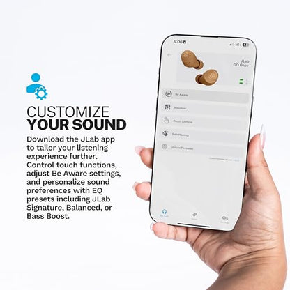 JLab Go Air Pop+ Tones True Wireless Earbuds, in Ear Bluetooth Headphones with Microphone, 35H Playtime, USB-C Charging Case, Dual Connect, EQ3 Sound, 4625 W - color: B-4625 W, style: Tones+