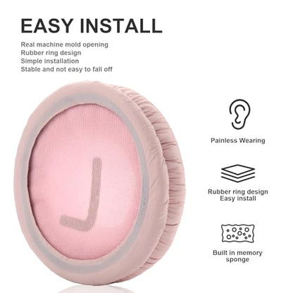Tune 600 Ear Pads Replacement Ear Cushions Compatible with JBL Tune 600BTNC T500BT T510BT Tune 500 T450BT JR300 JR300BT Headphones High-Density Memory Foam Earpads Earmuffs Ear Cups Cover (Pink) - color: Pink