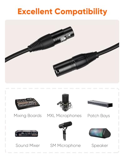 CableCreation 3Pin XLR Male to Female Balanced Microphone Extension Cable - size: 30 Feet, style: 【2 Pack】
