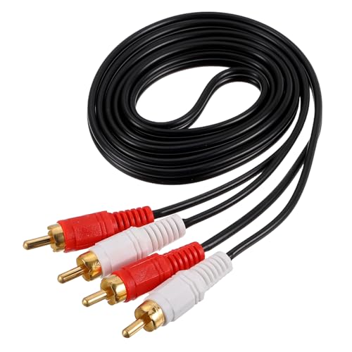 MECCANIXITY 5ft RCA Cable, 2RCA Male to 2RCA Male Audio Video Speaker Cable for Subwoofer Amplifier Home Theater DVD TV - size: 5ft, style: 2RCA Male to 2RCA Male