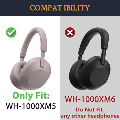 SOULWIT Hinge for Sony WH-1000XM5 - Smoky Pink | Protective Connectors for WH1000XM5(XM5) Headband Side Cover Slider to Fix and Prevent Breakage - color: Smoky Pink