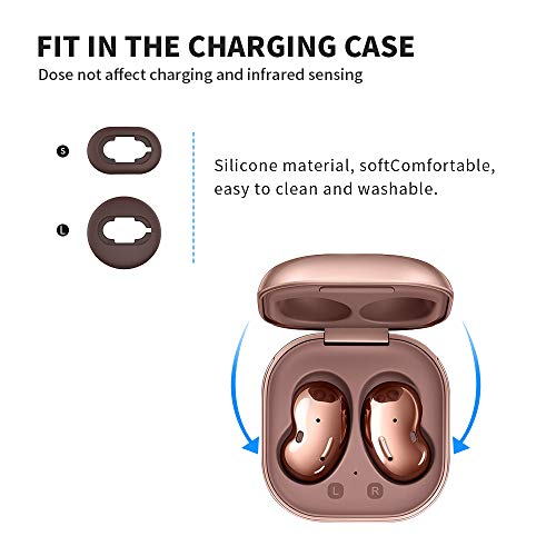 [8 Pairs] for Galaxy Buds Live Ear Tips - Anti-Slip/Dust Silicone Ear Cushion Accessories - S/L (Rose Gold)