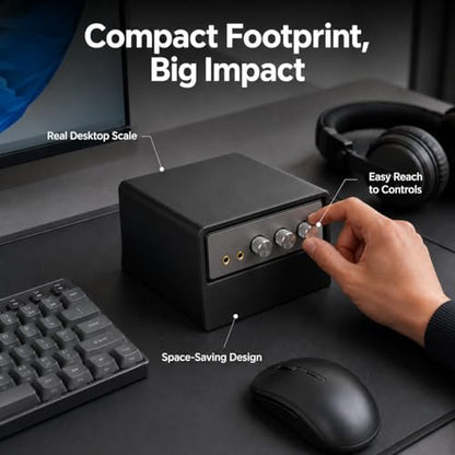 Desktop Stand for Fosi Audio K5 Pro DAC Amplifier – Vertical Space-Saving Holder | Stable Non-Slip Base | Easy Access Cable Management | Home Studio Audio Equipment