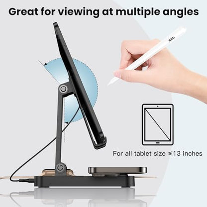 Charging Station for Apple Multiple Devices, Wireless Charger 3 in 1 for iPhone 16/15/14/13/12 Series, AirPods Pro 2, iPad Stand, Watch Charger for iWatch Series 10/9/8/7, Multi Charger Station