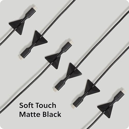 U Brands Pyramid Cord Organizers, Set of 12 Cable Clips, Black - style: Matte Black