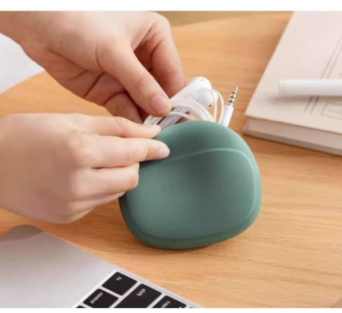 3-Pack Silicone Cable Organizer Pouch - Soft No-Zipper Pouch for Earphones, Charger Cables, Keys, Lipstick, Mini Storage Bag for Pocket & Purse