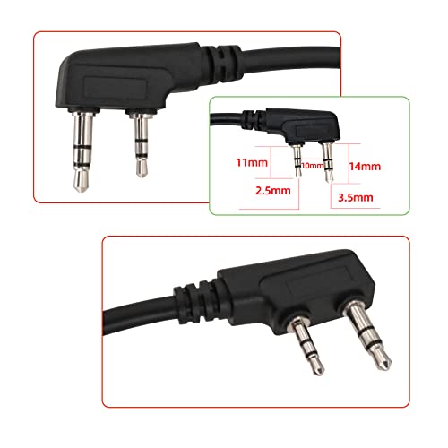 HEARFALCOM Tactical Headset Adapter U94 V2 PTT Push to Talk Adapter with Standard 7.00mm Jack Compatible with Civilian Version Tactical Headphones (Black) - color: BK 1