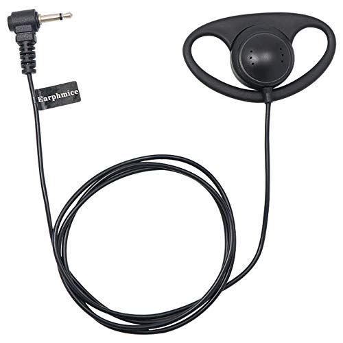 Listen Only 이어피스 3.5mm 1핀 부드러운 고무 D 모양 클립 이어 라디오 이어피스 헤드셋 스피커 마이크용 모토로라 켄우드 Baofeng 양방향 라디오와 호환 (5팩)