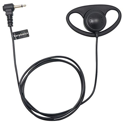 Listen Only 이어피스 3.5mm 1핀 부드러운 고무 D 모양 클립 이어 라디오 이어피스 헤드셋 스피커 마이크용 모토로라 켄우드 Baofeng 양방향 라디오와 호환 (5팩)