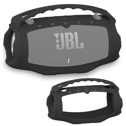 Silicone Cover Case for JBL Xtreme 4 Portable Bluetooth Speaker | Soft Skin Sleeve for JBL Xtreme 4 Protective Carrying Case with Handle, Shockproof and Anti-Scratch Cover (Black) - color: Back