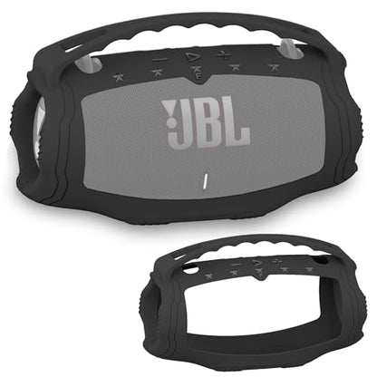 Silicone Cover Case for JBL Xtreme 4 Portable Bluetooth Speaker | Soft Skin Sleeve for JBL Xtreme 4 Protective Carrying Case with Handle, Shockproof and Anti-Scratch Cover (Black) - color: Back