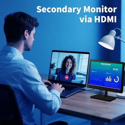 Jexiop 12.5 inch Security Monitor,Small Monitor with Speaker,Remote Control/HDMI/VGA/BNC/RCA Interfaces in for Home | Office | Warehouse Surveillance | RV