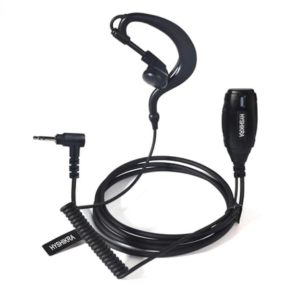 G-Shaped Tactical Earpiece for Motorola Talkabout T210 T802 T470 T600 T470 T475 Two-Way Radios - Secure Fit Earhook with PTT Mic & Coiled Cord