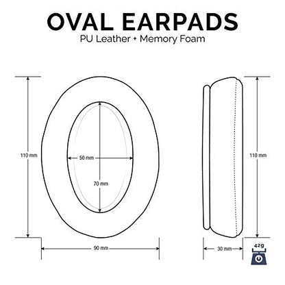 Brainwavz Replacement Memory Foam Earpads for Large Over The Ear Headphones, Dark Blue - color: Dark Blue