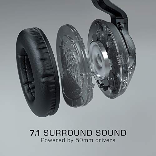 ROCCAT Elo 7.1 USB PC Gaming Headset, Surround Sound with AIMO RGB Lighting, Wired Computer Headphones, Detachable Noise Cancelling Microphone, Lightweight, 50mm Drivers, Black