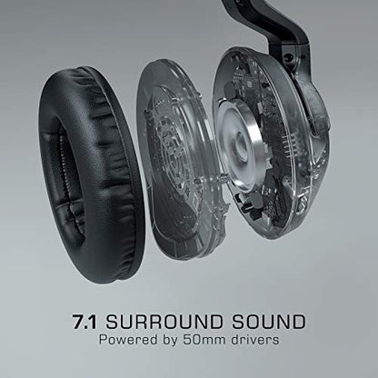 ROCCAT Elo 7.1 USB PC Gaming Headset, Surround Sound with AIMO RGB Lighting, Wired Computer Headphones, Detachable Noise Cancelling Microphone, Lightweight, 50mm Drivers, Black