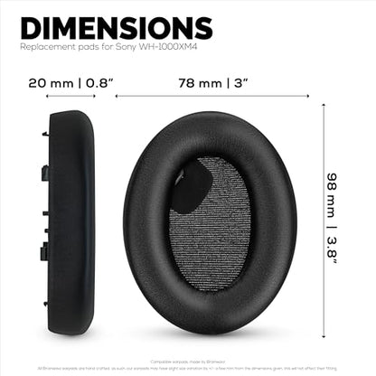 Sheepskin Earpads for Sony WH-1000XM4 Headphones, Soft Real Leather, Memory Foam Extra Comfort, Durable & Long Lasting Ear Cushions by Brainwavz - color: XM4 Sheepskin Leather
