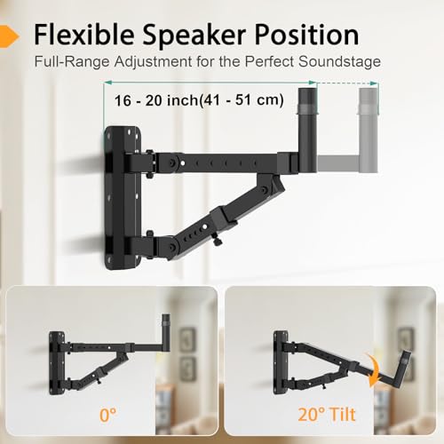 Vondynote Set of 2 Speaker Wall Mounts PA Wall Speaker Mounting Brackets