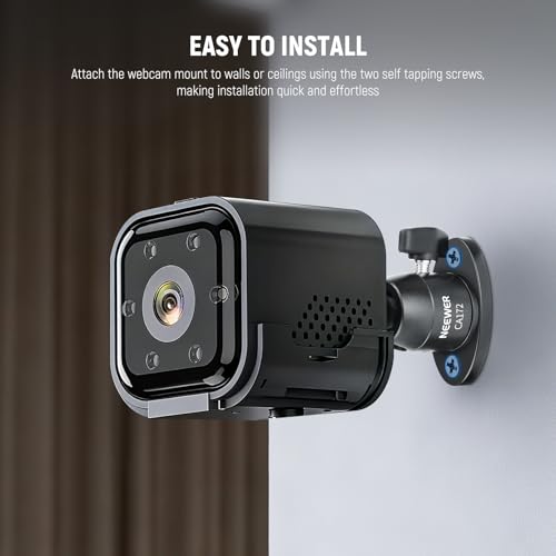 NEEWER Webcam Wall Ceiling Mount Bracket, Aluminum Alloy Mini Ball Head & 1/4" Screw for Photo Studio Photography Video Recording Action Camera Accessories, 360° Rotation & 90° Tilt, CA172 - style: CA172