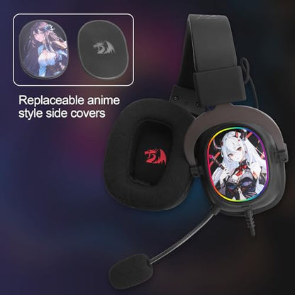 Redragon H510 AK RGB Wired Gaming Headset - 7.1 Surround Sound - 53MM Audio Drivers in Memory Foam Ear Pads w/Replaceable Shell- Multi Platforms Headphone - USB Powered for PC/PS4/NS | 53mm Drivers, Memory Foam Ear Pads w/ Replaceable Shell, Multi-Platfor