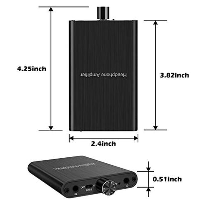 MYPIN Headphone Amplifier with Bass Boost, Support 3.5mm AUX and Type-C 16-600Ω Headphone -3.5mm Stereo Audio Out, GAIN, Bass for Mac, Phones, iPad, MP3, MP4 and Computers,Xbox one,PS4,PS5 Controller