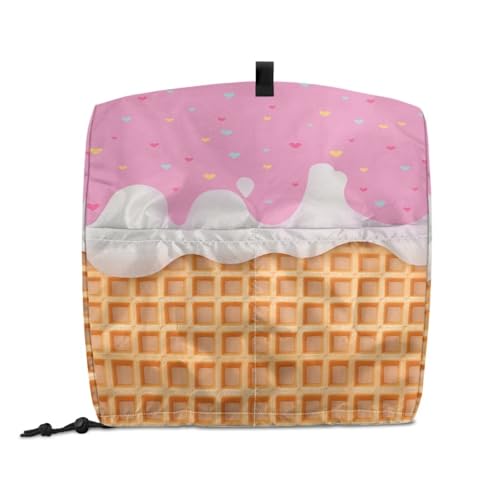 Stand Mixer Cover with Adjustable Drawstring, Cream Print Water Resistant Stand Blender Dust Cover Large Stnad Blender Cover Universal for Small Kitchen Appliances - color: Cream Print, size: S