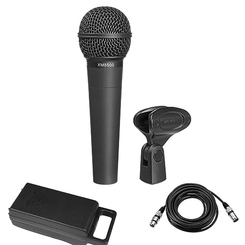 Behringer ULTRAVOICE XM8500 Dynamic Cardioid Vocal Microphone, Bundle with H&A XLR M to F Microphone Cable 25'