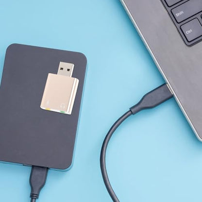 USB External Sound Card Audio Interface with Headphone and Microphone Jack Plug and Play USB to Adapter for Laptop Desktop No Driver Required Compact Stereo Sound Card Random Color