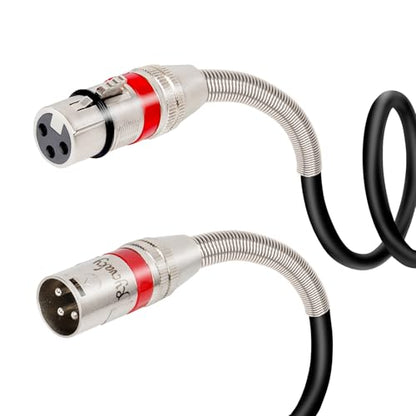 XLR Cables 15FT 2 Pack, Heavy Duty Oxygen-Free Copper 3-Pin Balanced Shielded XLR Male to Female Microphone Cable for Recording Studio Speaker, PA Systems, Audio Mixer and More - size: 15 Feet, style: 2-pack