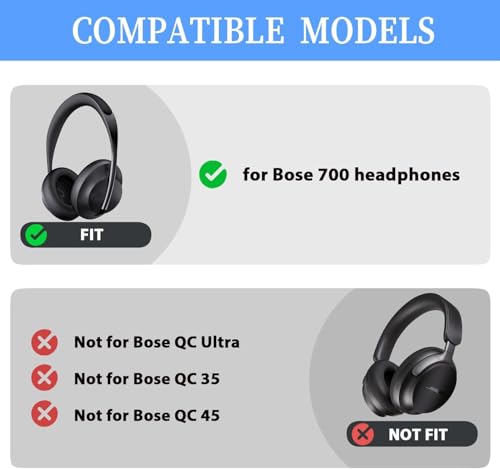 Adhiper Replacement Ear Pads for Bose 700/NC700 Wireless Headphones - color: Mesh Fabric-Black