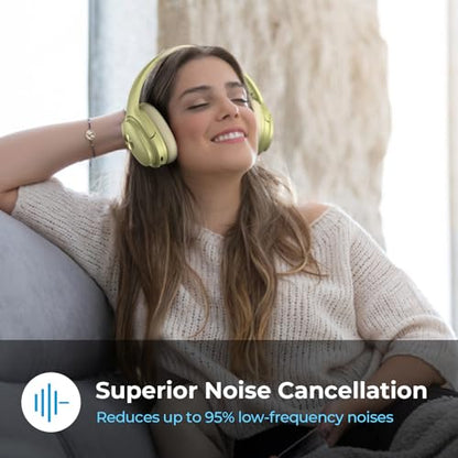 Silensys Hybrid Active Noise Cancelling Headphones, Wireless Over Ear Bluetooth Headphones, Hi-Fi Audio, Deep Bass, Memory Foam Earpads, 30H Playtime, Clear Calls, Travel, Office, Home, Gold Pcs - color: Gold
