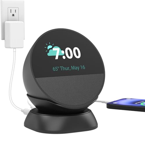 PlusAcc Stand for Spot with USB-C and USB-A Charging Ports, Black | Desktop Holder Base Accessories for Cellphones and Earbuds - color: Black