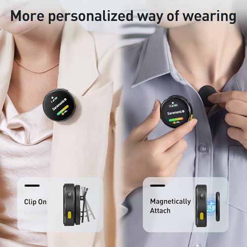 Saramonic BlinkMe U2 Wireless Mini Microphone for iPhone & Android, 48kHz/24-bit, Noise Cancellation, 328ft Transmission, Wireless Lapel Mic for Live Streaming Video Recording - size: Lightning & USB-C Receiver