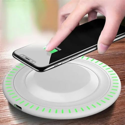 Wireless Charger Pad Stand Desktop Mobile Phone Chargers Fast Charging Dock Station for iPhone 17 16 15 14 13 12 Samsung Xiaomi (Silver) - color: White