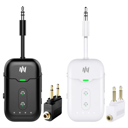 Bluetooth 5.4 Transmitter Receiver, 2-in-1 Adapter for Airplane, TV, Gym - Up to 2 AirPods/Headphones, Wireless Audio Adapter With aptX LL for Travel & Home/Car Stereo