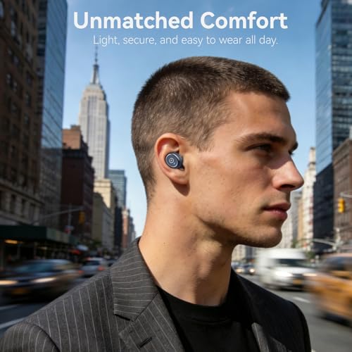TOZO T10 Wireless Earbuds Powerful Bass Stereo Wireless Charging, APP, IPX8 | Waterproof, 55H Playtime, Ergonomic Design In Ear buds, App Customize EQ, Bluetooth 5.3 Headphones for Work, Travel, Blue - color: Matte Blue