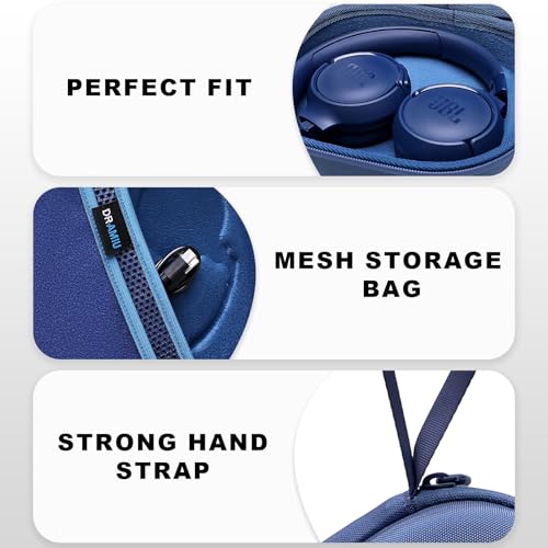 Hard Case for JBL Headphones, Blue | Compatible with JBL Junior 320/ 320BT/Junior 470NC/JR 460NC/ Tune 520BT 510BT 720BT 770NC 670NC/ Live 670NC 770NC Headphone - color: Blue