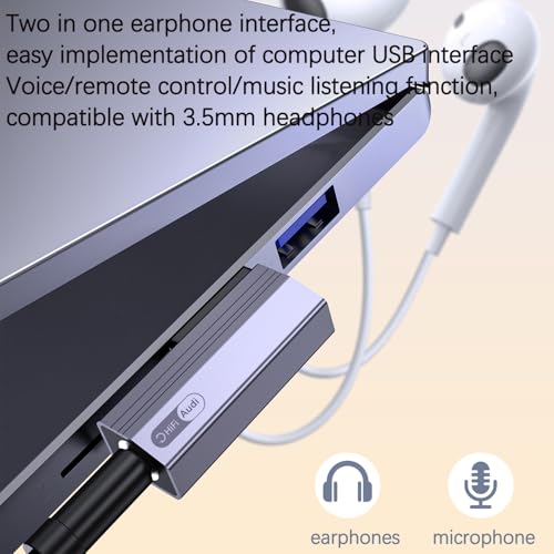 USB to 3.5mm Jack Audio Adapter, USB-A to 3.5mm Female Headphones, Suitable for PS4/PS5/headphones/Mac/Linux/laptops/desktops/docking Stations - color: grey-USB Ato3.5mm