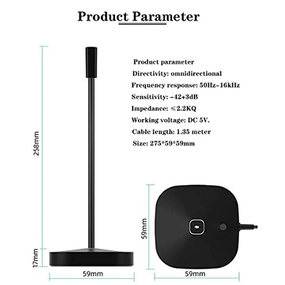 USB Microphone, Plug & Play Gaming Mic, Microphone for Streaming with Mute Button, Ideal for Gaming, Meetings (Black)