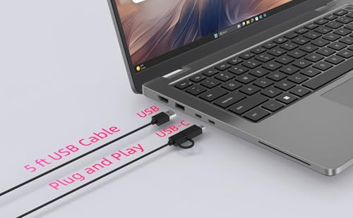 데스크탑 PC용 컴퓨터 스피커, 모니터 스피커, USB 플러그인, 유선, 노트북용 외장 스피커, PC용 소형 컴퓨터 사운드바, 큰 사운드, 딥 베이스, USB-C 어댑터, 모니터에 쉽게 클램프 - size: 8 Inch