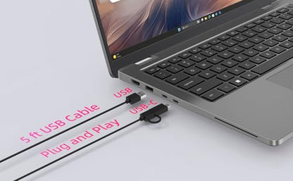 데스크탑 PC용 컴퓨터 스피커, 모니터 스피커, USB 플러그인, 유선, 노트북용 외장 스피커, PC용 소형 컴퓨터 사운드바, 큰 사운드, 딥 베이스, USB-C 어댑터, 모니터에 쉽게 클램프 - size: 8 Inch